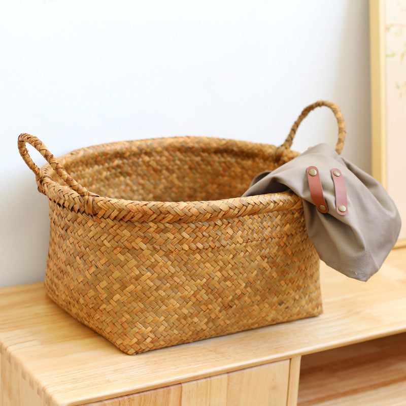 Unisex Naturfiber oppbevaringskurv med bred kant Luvikno