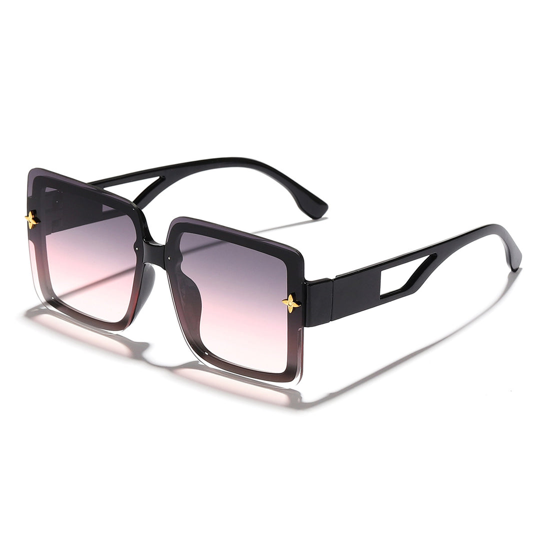 Dame moteriktig kvadratisk solbrille med elegant ramme Luvikno