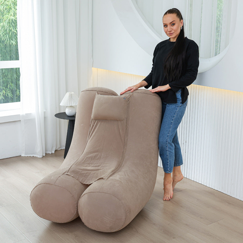 Kvinne Ergonomisk Oppblåsbar Relax Lounger med Hodepute Luvikno