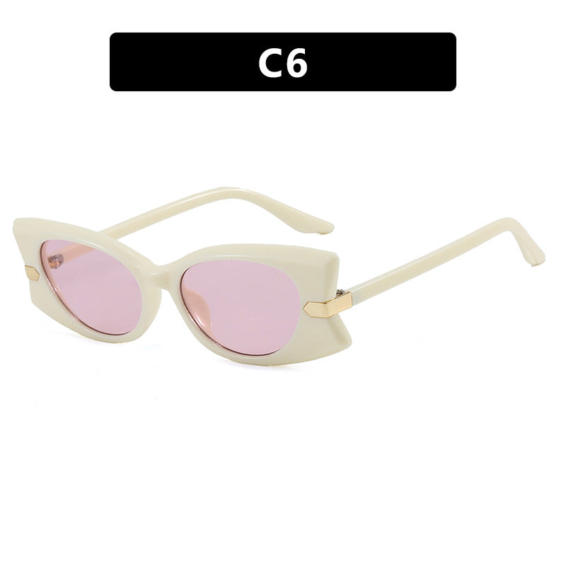 Dame Cat-Eye Solbrille med stilfull metalldetalj og UV-beskyttelse Luvikno
