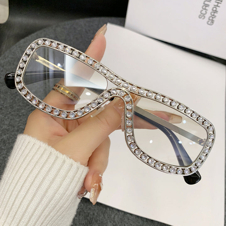 Dame Glamorøs solbrille med glitrende krystallakenter Luvikno