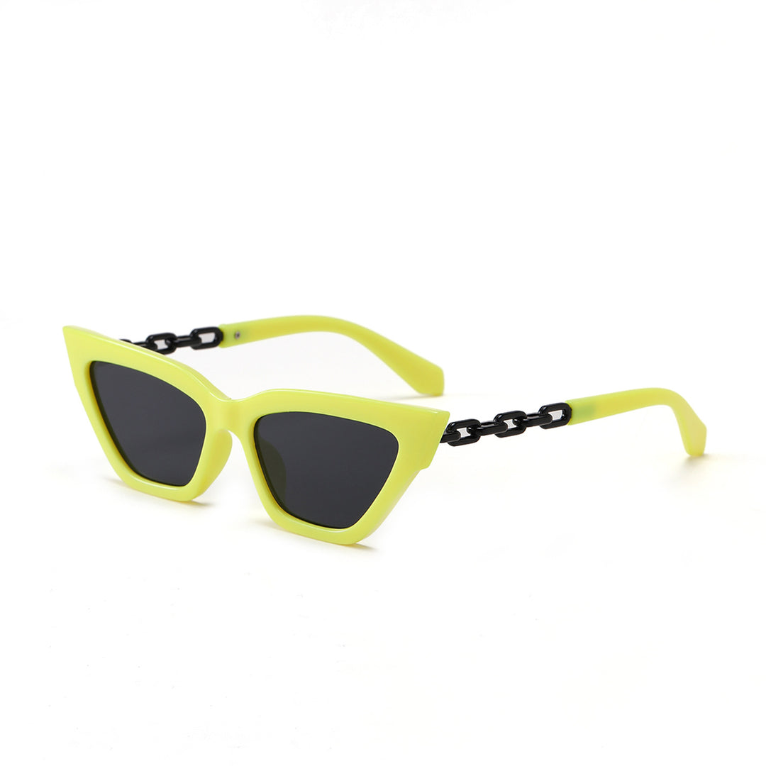 Dame Cat-Eye solbrille med luksuriøs kjettingramme Luvikno