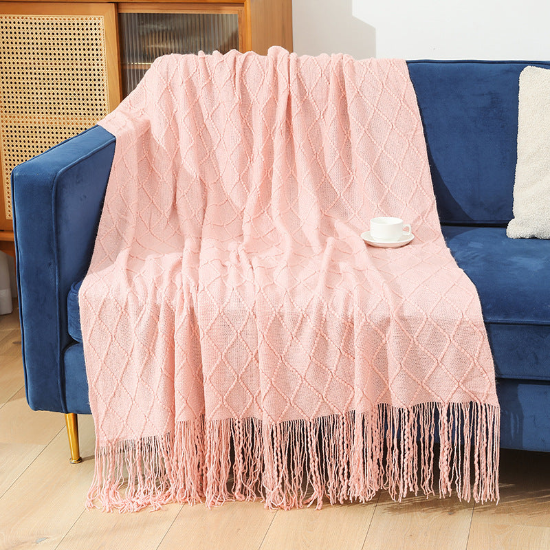 Damer cozy strikket teppe Luvikno