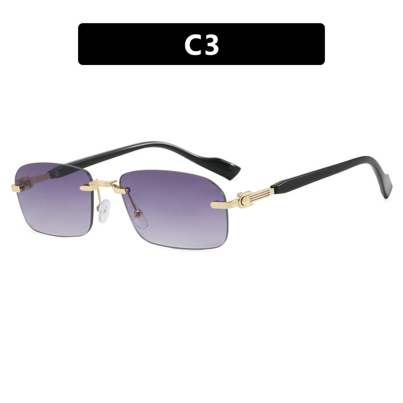 Dame solbrille med elegant metallramme og stilige tre detaljer Luvikno