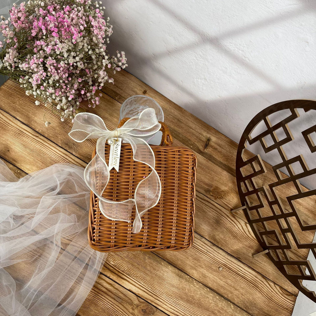 Dame stilige Rattan-Crossbody-veske Luvikno