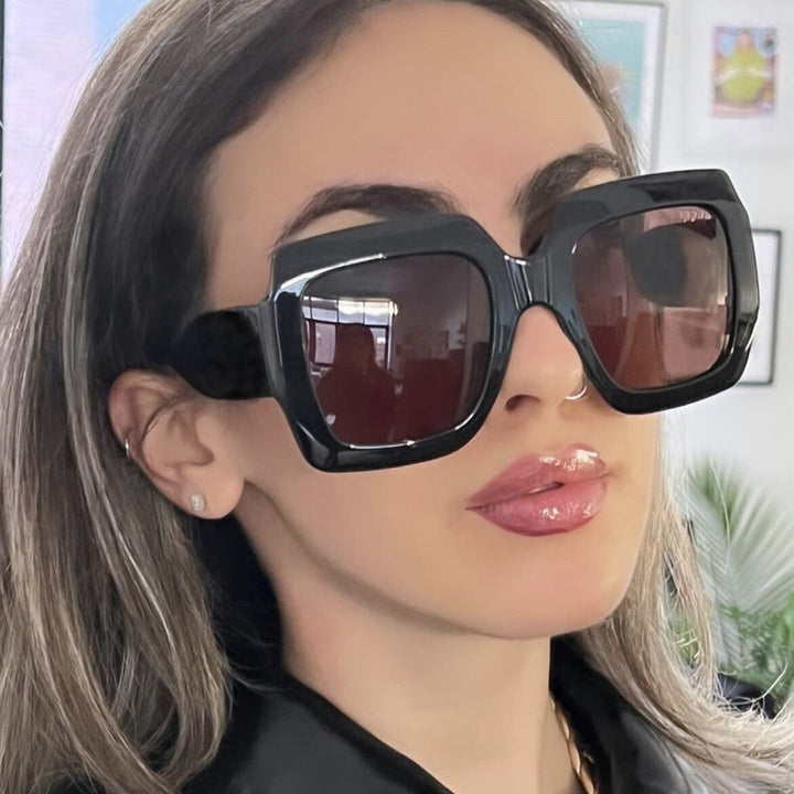 Dame oversized solbriller med firkantet ramme og UV-beskyttelse Luvikno