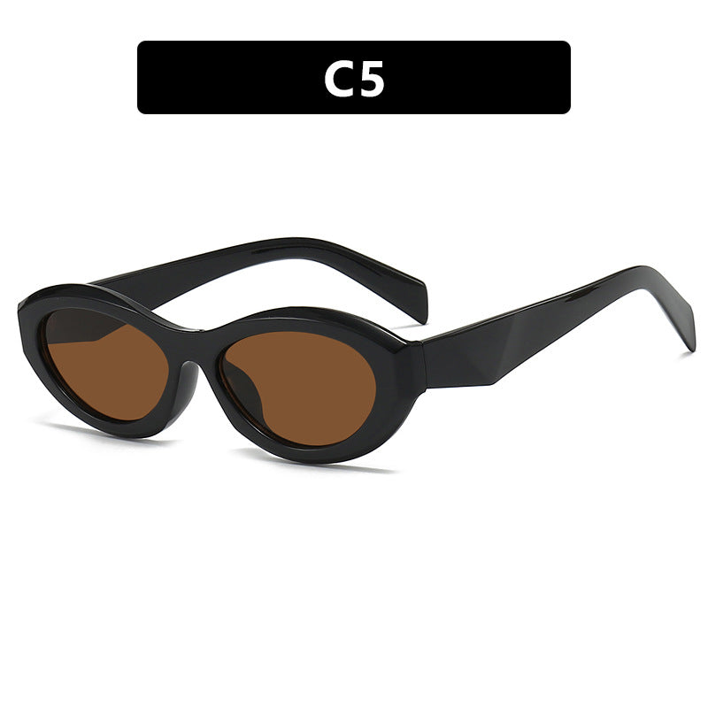 Dame elegant Cat-Eye solbrille med beskyttende UV-filter og moteramme Luvikno