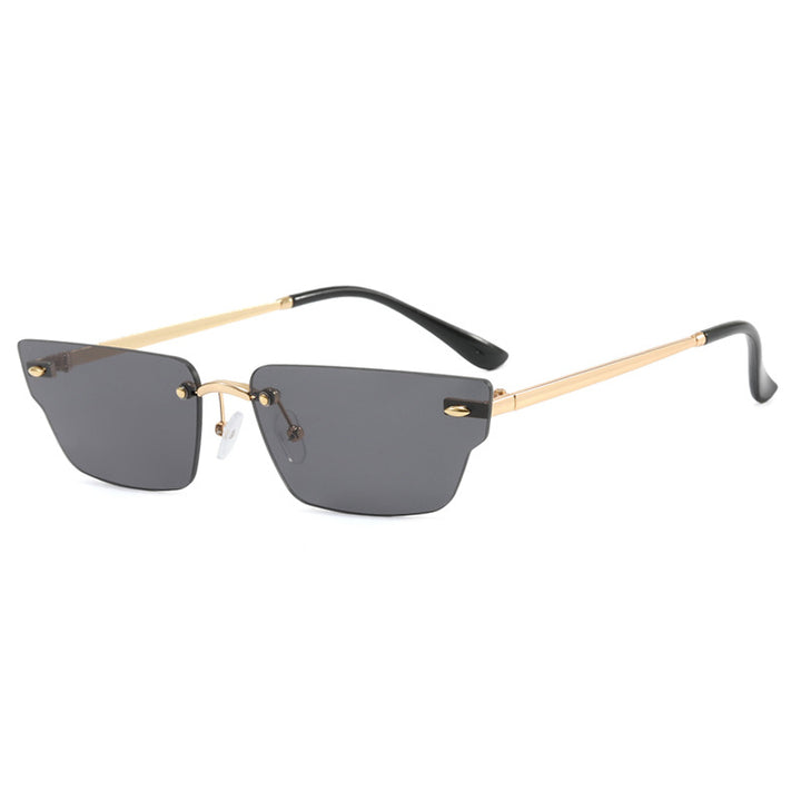 Dame geometrisk solbrille med filigranramme og transparente glass Luvikno