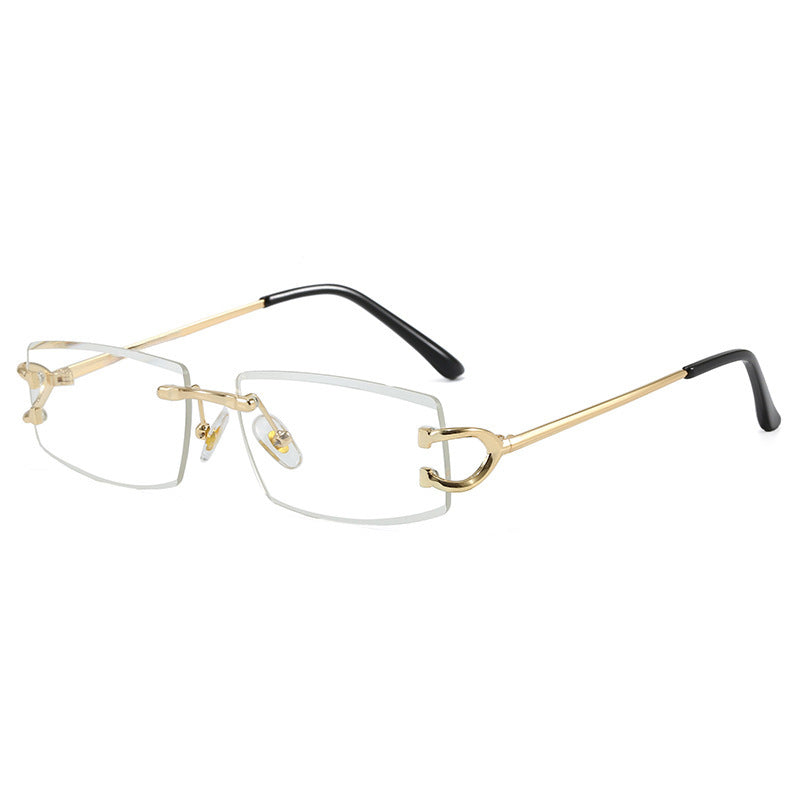 Dame Elegant Minimalistisk Solbrille med unike Metalldetaljer Luvikno