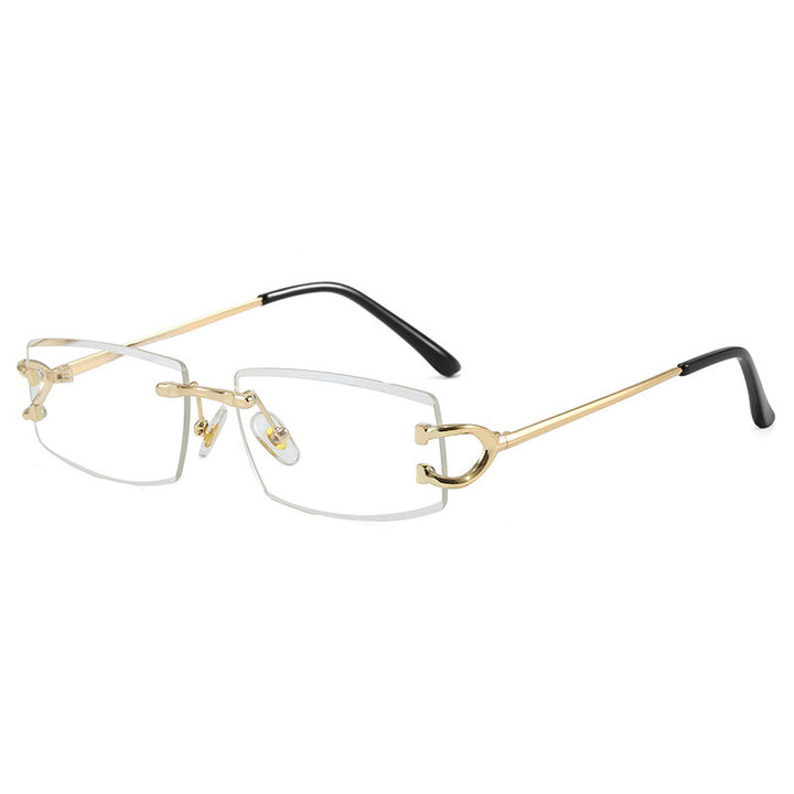 Dame Elegant Minimalistisk Solbrille med unike Metalldetaljer Luvikno