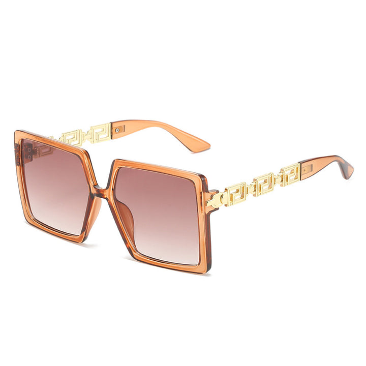 Dame kvadratisk solbrille med luksuriøse detaljer Luvikno