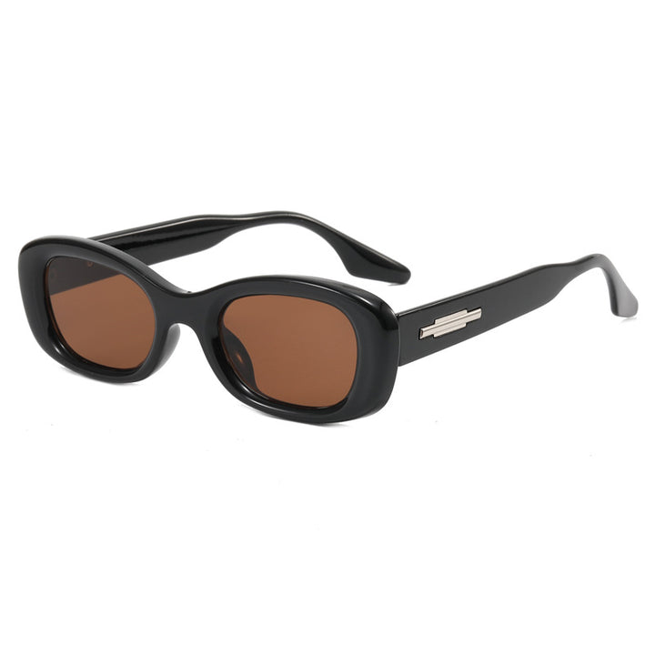 Dame trendy retro-solbriller med bred ramme Luvikno