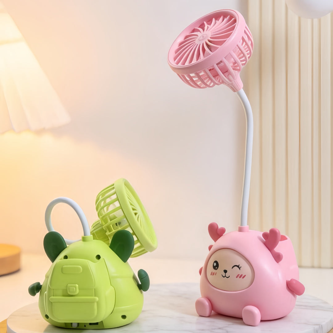 Dame skrivebordslampe med integrert mini-vifte Luvikno