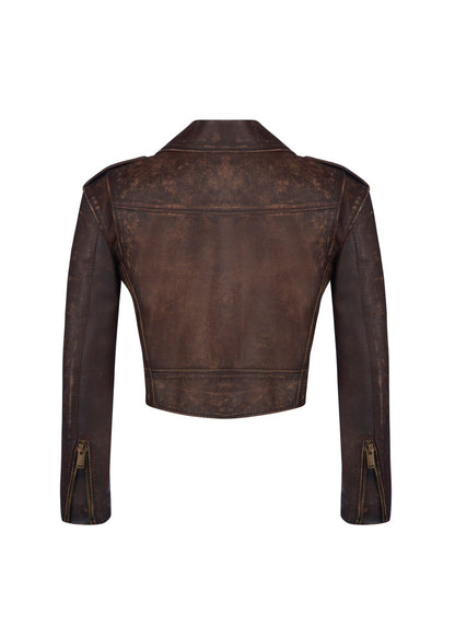 Luvik | Nahka Lyhennetty Biker-takki