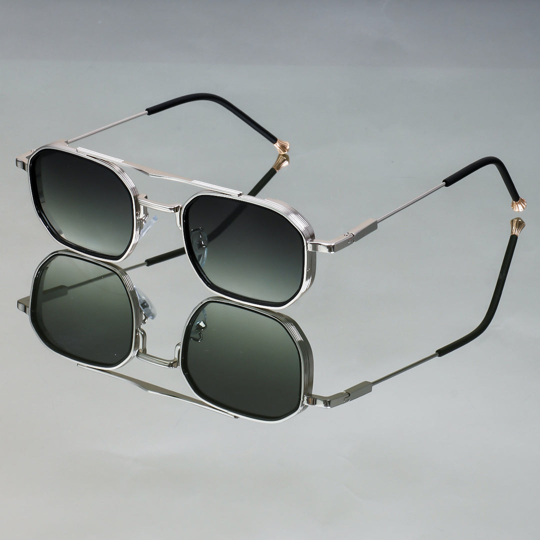 Dame Designer solbrille med elegant metallisk ramme Luvikno