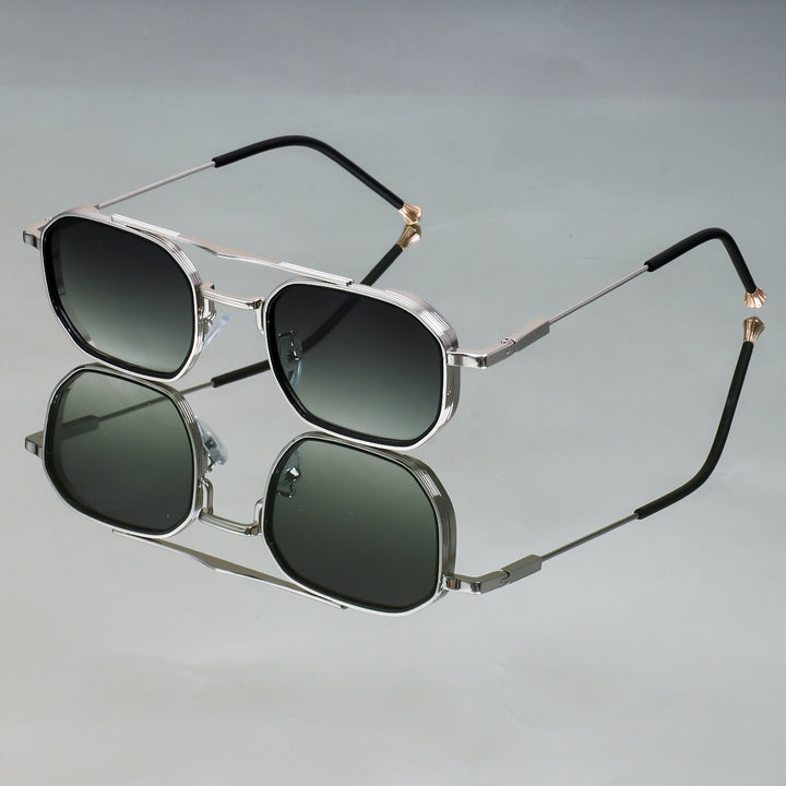 Dame Designer solbrille med elegant metallisk ramme Luvikno
