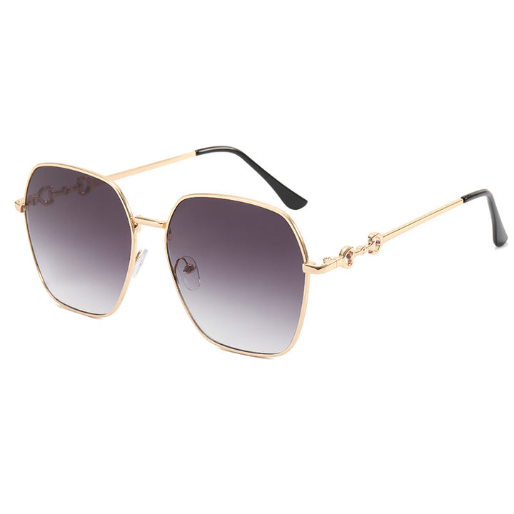 Dame geometrisk Oversized solbrille Luvikno