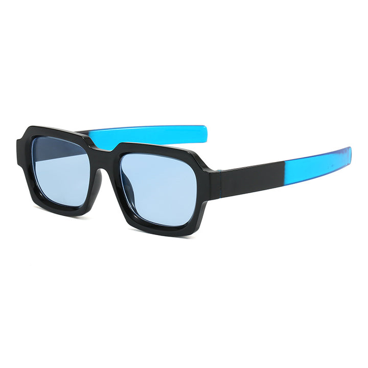 Dame moteriktig stilfull kvadratisk solbrille med kontrasterende ramme Luvikno