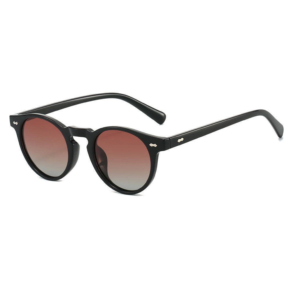 Dame vintage solbriller med runde glass og transparent ramme Luvikno