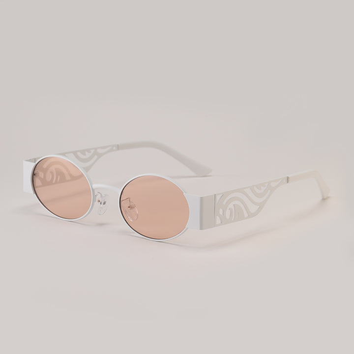 Dame moteriktig rund solbrille med eksepsjonelt design Luvikno