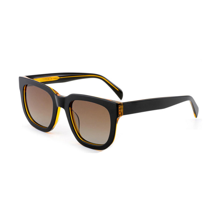 Dame trendy solbriller med robust plastramme og brune glass Luvikno