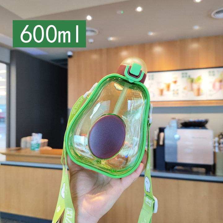Dame kreativ Avocado-drikkeflaske med bærelabel Luvikno
