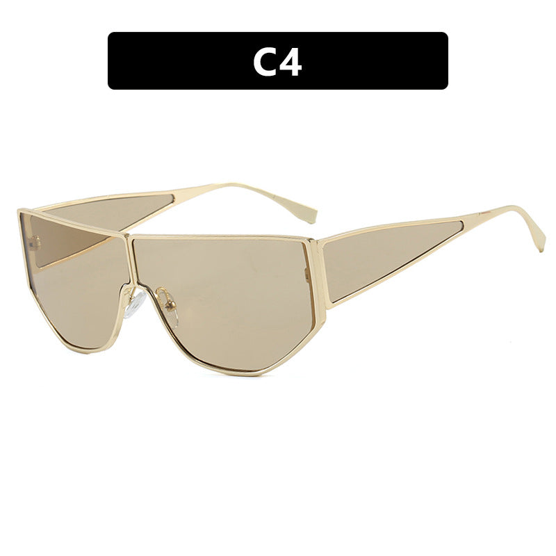 Dame trendy oversized solbriller med markant geometrisk design Luvikno