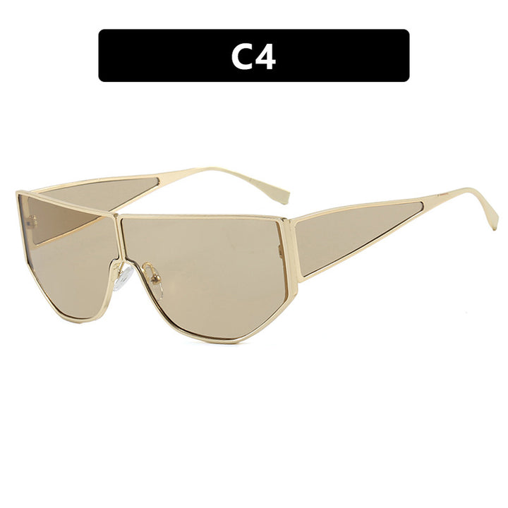 Dame trendy oversized solbriller med markant geometrisk design Luvikno