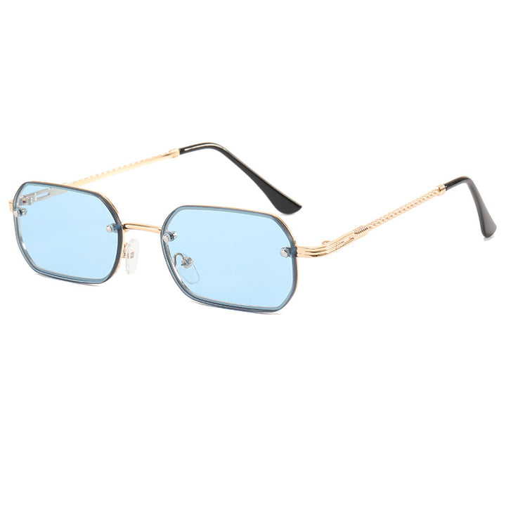 Damer moterikt Åttekantet solbrille med luksuriøs metallramme Luvikno