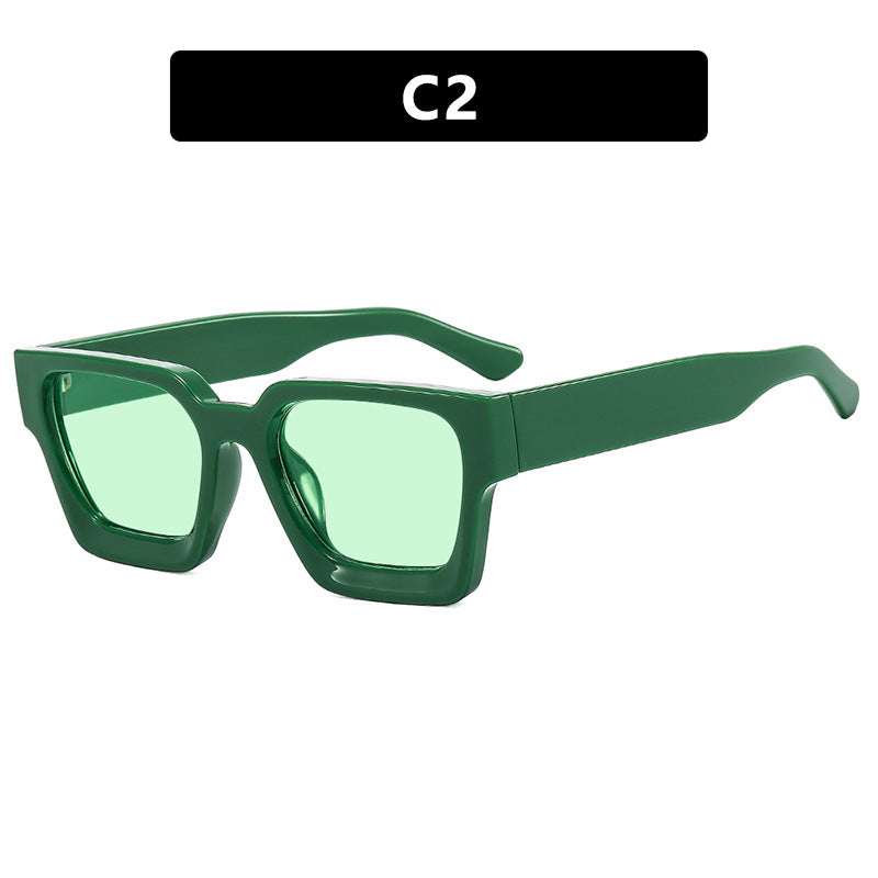 Damer moterik kvadratisk solbrille med robust ramme og gule glass Luvikno