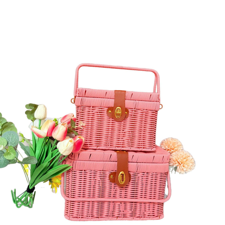 Dame Håndlaget Rattan Piknikkurv Luvikno