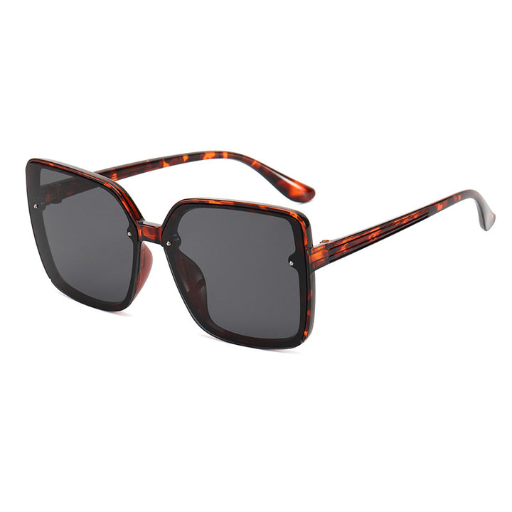 Dame Oversized-firkantet solbrille med kontrasterende ramme Luvikno