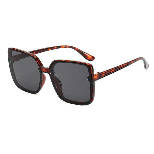 Dame Oversized-firkantet solbrille med kontrasterende ramme Luvikno
