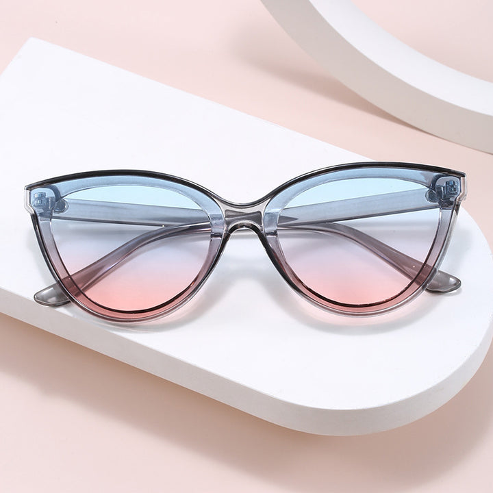 Dame stilige Cat-Eye solbriller med UV-beskyttelse og lett ramme Luvikno