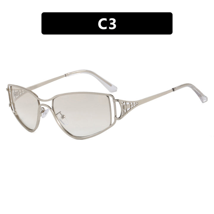 Dame eksklusive Cat-Eye solbriller med elegante dekorasjoner Luvikno