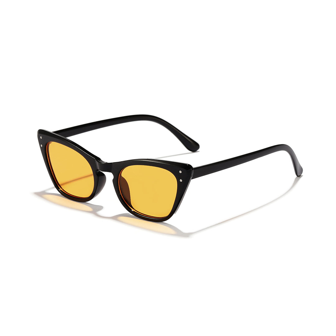 Dame Cat-Eye solbriller med speilende glass og stilfull ramme Luvikno