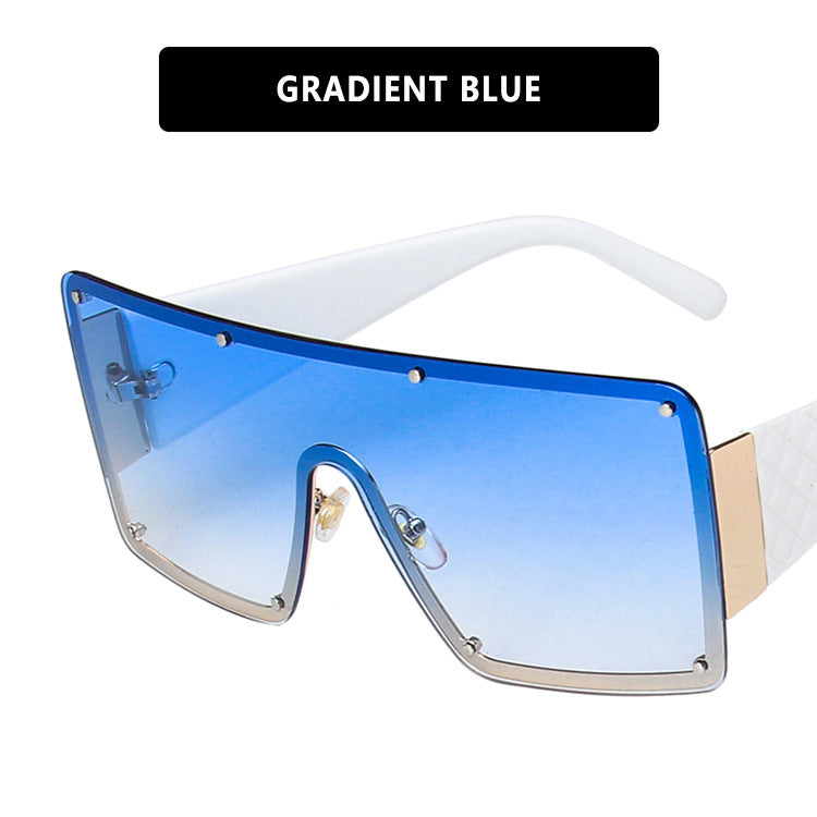 Dame geometrisk oversized solbrille med gradientlinser Luvikno