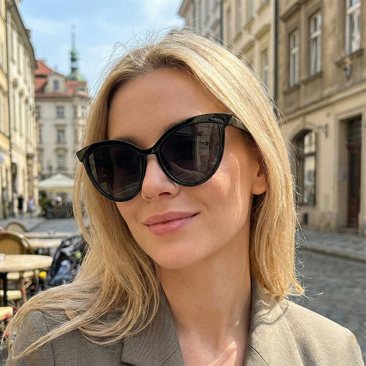 Damer Elegant kattesyn solbriller med UV-beskyttelse og høyverdig ramme Luvikno