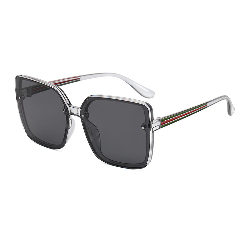 Dame Oversized-firkantet solbrille med kontrasterende ramme Luvikno