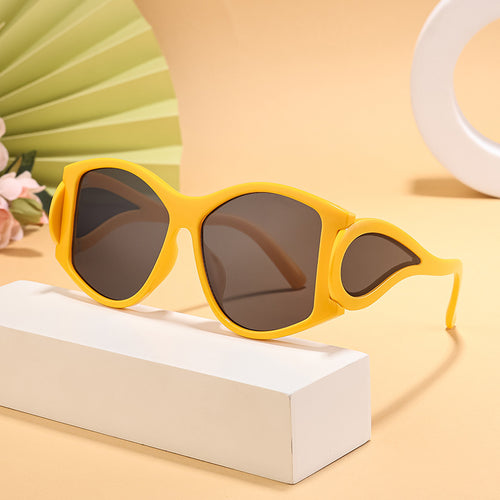 Dame moderne Cat-Eye solbriller med unikt ramme og UV-beskyttelse Luvikno