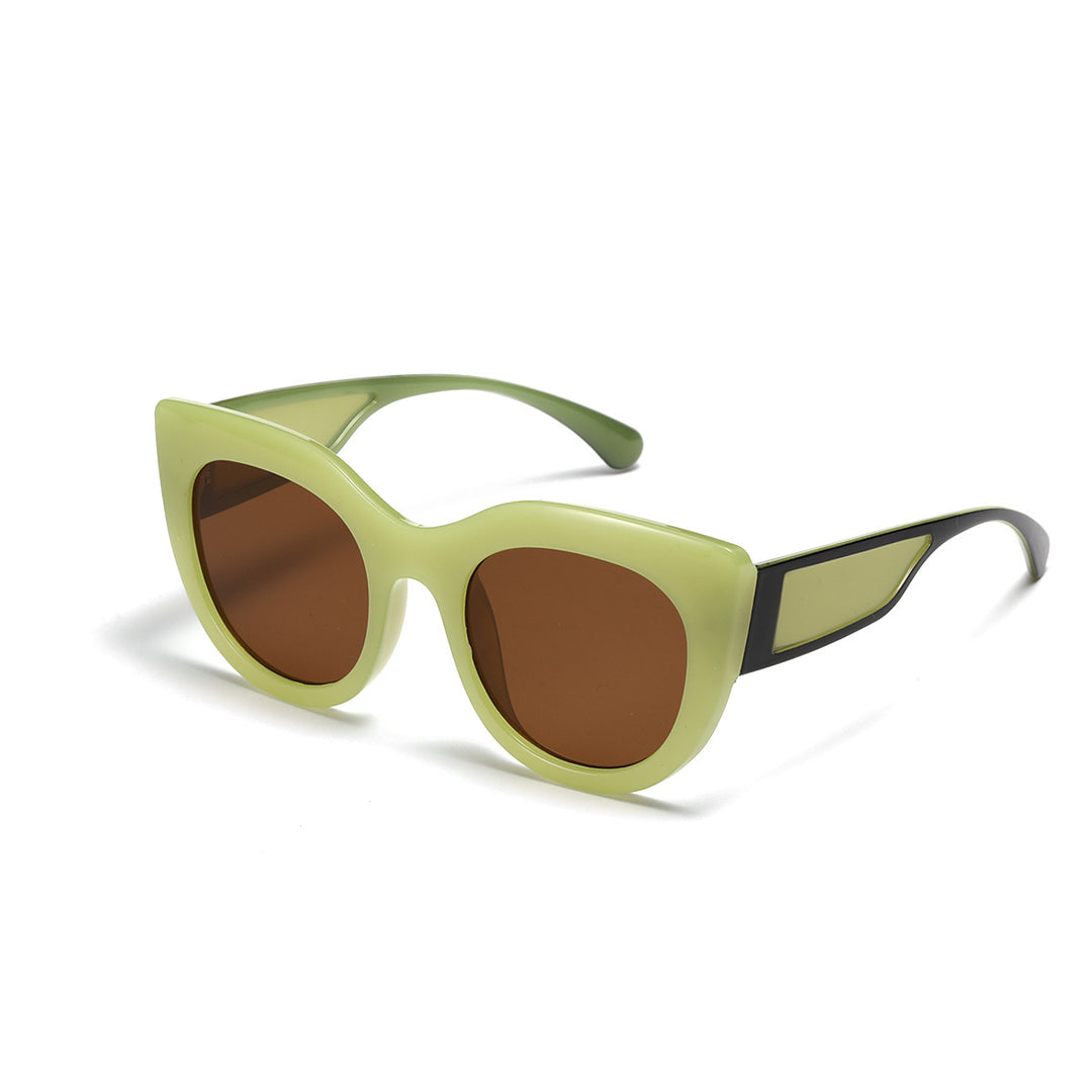 Dame trendy Cat-Eye solbriller med brede UV-beskyttende glas Luvikno