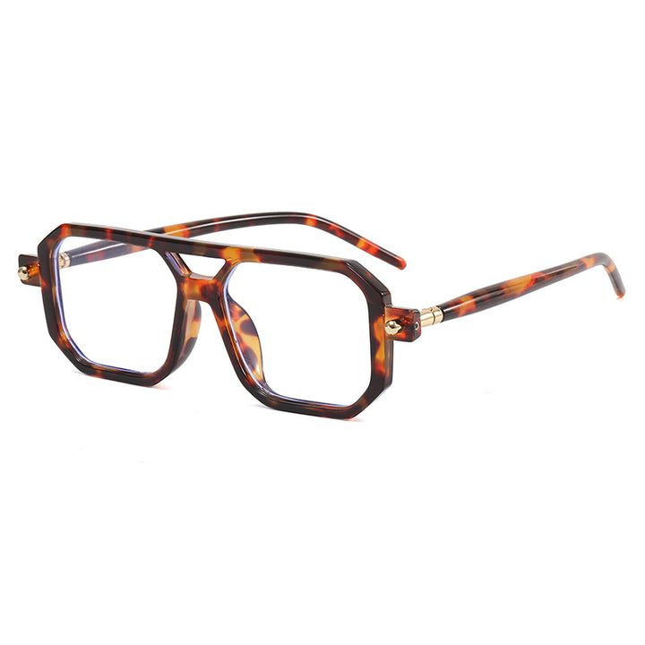 Dame modische Achteck solbrille Luvikno