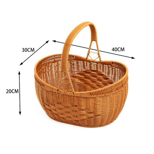 Dame Håndlaget Rattan Handlekurv Luvikno