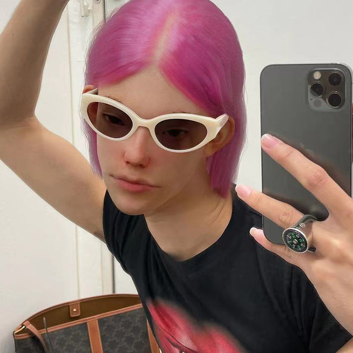 Dame Cat-Eye solbriller med beskyttende UV-filter og trendy design Luvikno