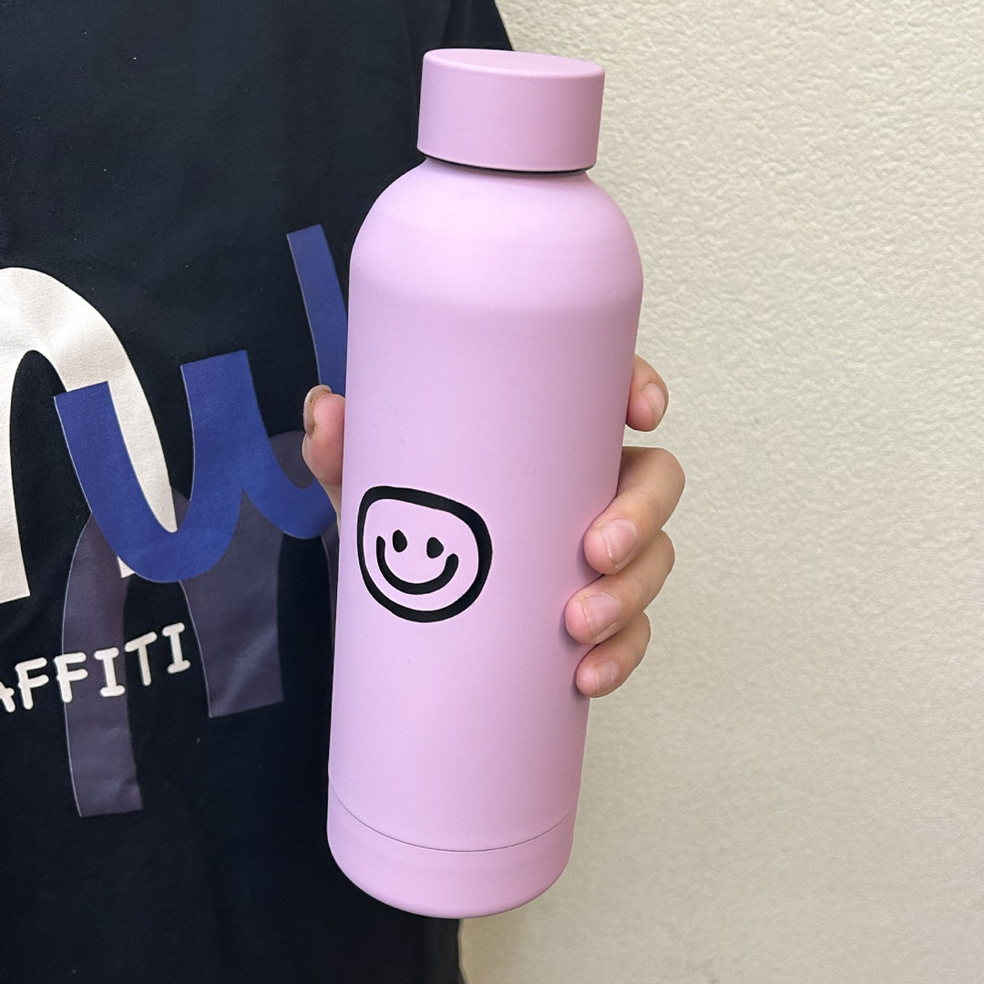 Dame isolasjonsflaske med glad smiley-design Luvikno