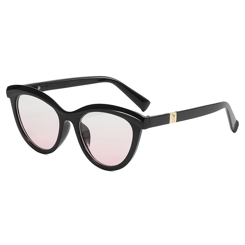 Dame elegant Cat-Eye solbriller med stilfull metallramme Luvikno