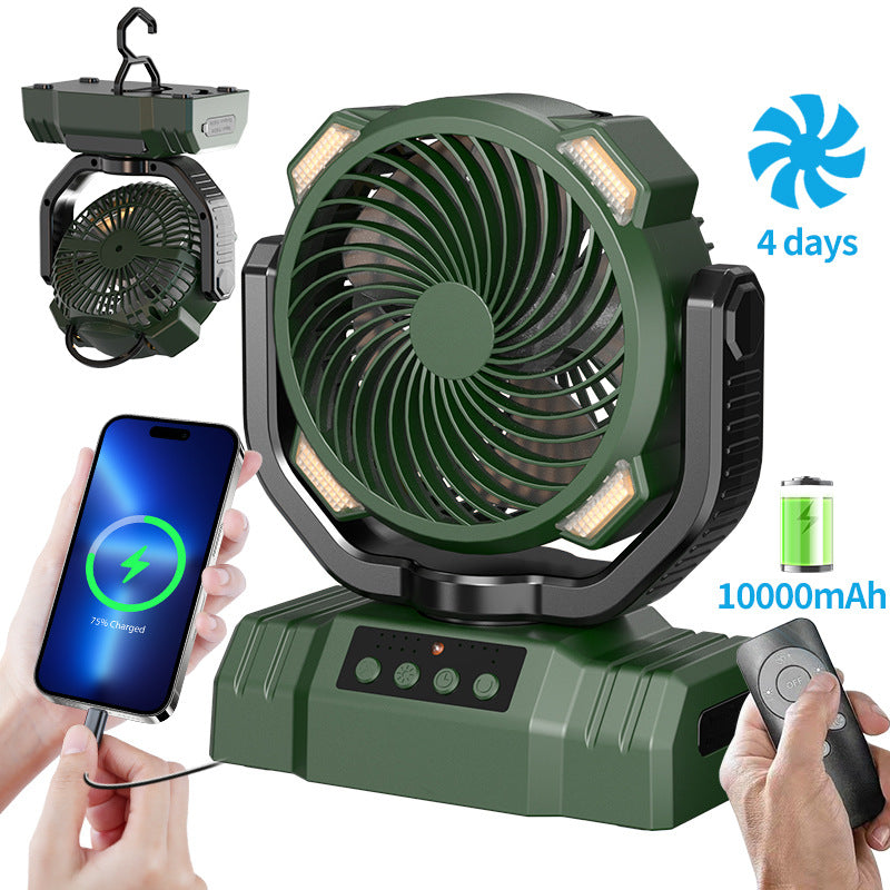 Unisex bærbar vifte med fjernkontroll og powerbank-funksjon Luvikno
