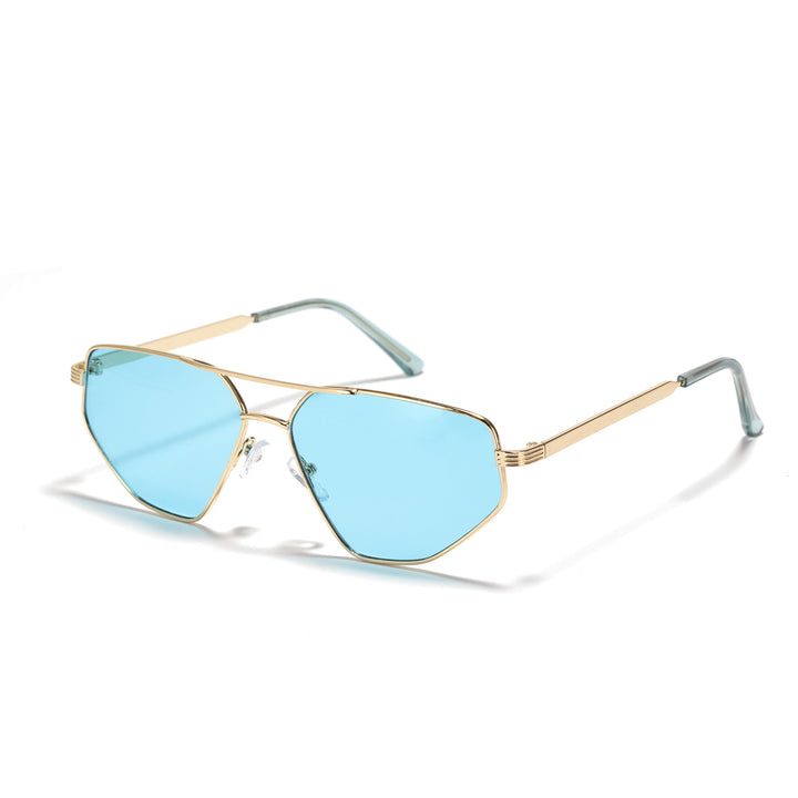 Dame geometrisk solbrille med elegant metallramme Luvikno