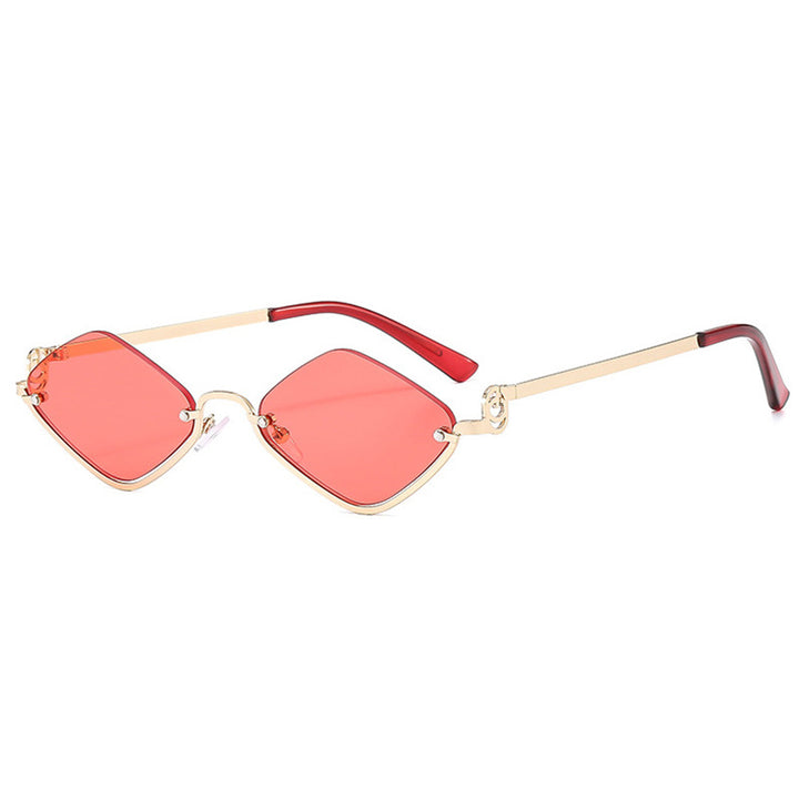 Dame trendy kvadratisk solbrille med filigran metallramme Luvikno