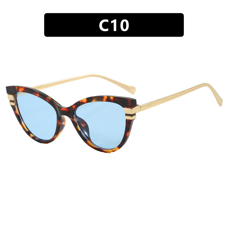 Damer Cat-Eye solbrille med elegante metallakenter Luvikno